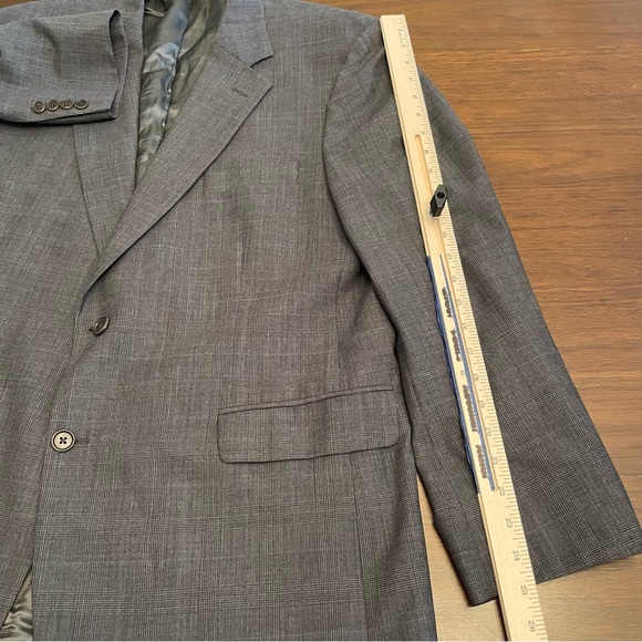 Brooks Brothers 346 Stretch Men Wool Blend Gray Glen Check 45R Blazer Sport Coat - Picture 10 of 10